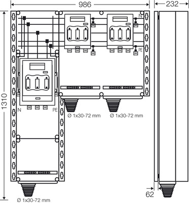 Hensel PV-Wechselrichter-Sammler 220kVA, 3-phasig Mi PV 7348