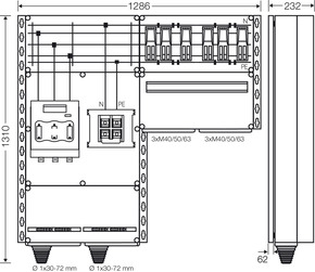 Hensel PV-Wechselrichter-Sammler 350kVA, 3-phasig Mi PV 7355