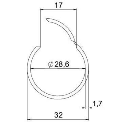 OBO Bettermann Vertr Rohr offen M32 lgr, 2m PVC 2953 M32 LGR