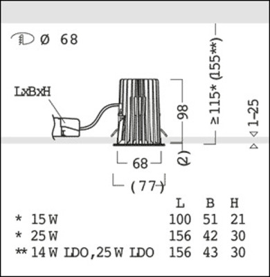 Zumtobel Group LED-Downlight 4000K DIAMO R68 #60816976