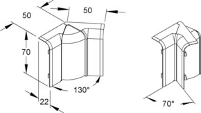 HKL Inneneck 70°-130° gr Kanal-System SDK SFI70V.1