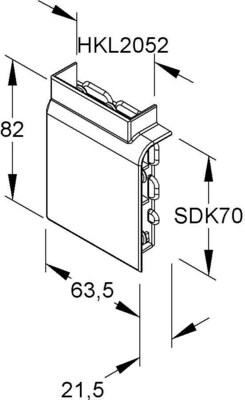 HKL Flachwinkel reinweiß Kanal-System EDK STW70R.3