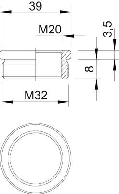 OBO Bettermann Vertr Ms-Reduktion M32-M20 vernickelt 167 R MS M32-20