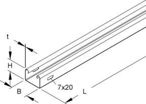 Niedax Kabelrinne inkl. Verbinder RLU 35.050