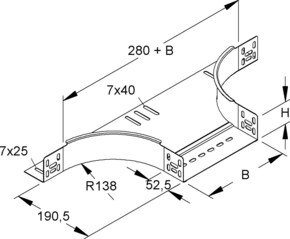 Niedax Anbau-T-Stück RTA 60.070