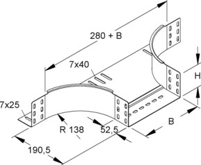 Niedax Anbau-T-Stück RTA 85.600 F