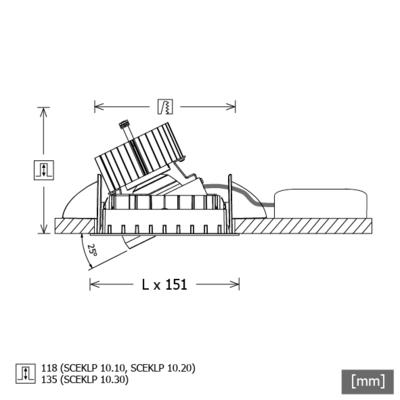 LTS Licht&Leuchten LED-Einbaustrahler Scene1 830 15° SCEKLP 10.3040.15 weiß
