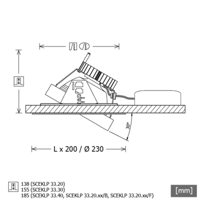 LTS Licht&Leuchten LED-Einbaustrahler Scene33 830 35° D155 SCEKLP 33.2030.35 si