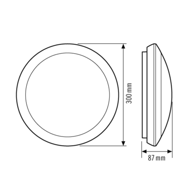 ESYLUX LED-Wand-u.Deckenleuchte 3000K IP65 ALMAWCL #EO10850318