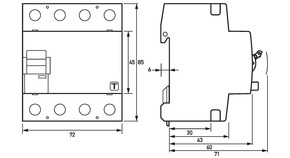 Doepke FI-Schutzschalter 4p, 63A, 0.03A,TypB+ DFS4 063-4/0,03-HP
