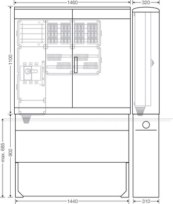 Hensel Ladeverteiler f.12 Ladep. a 11kW Mi EV 11kW 12010