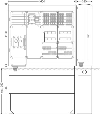 Hensel Ladeverteiler f.12 Ladep. a 11kW Mi EV 11kW 12111