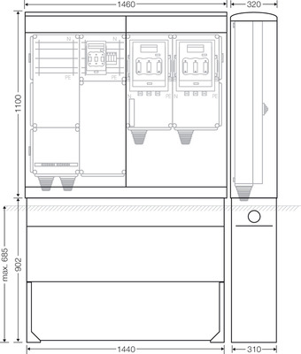 Hensel Ladeverteiler f.2 Abgänge a 140kW Mi EV 140kW 2011
