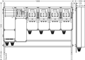 Hensel Ladeverteiler f.4 Abgänge a 140kW Mi EV 140kW 4001