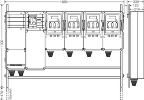 Hensel Ladeverteiler f.4 Abgänge a 140kW Mi EV 140kW 4001