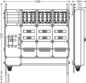 Hensel Ladeverteiler f.12 Ladep. a 22kW Mi EV 22kW 12100