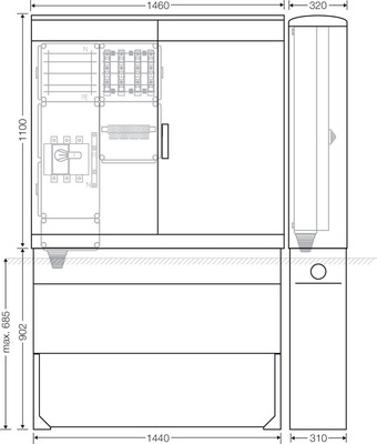 Hensel Ladeverteiler f.4 Ladep. a 22kW Mi EV 22kW 4010