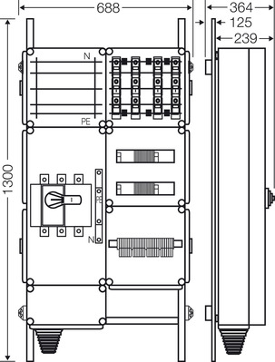 Hensel Ladeverteiler f.4 Ladep. a 22kW Mi EV 22kW 4100