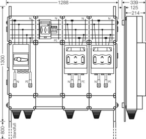 Hensel Ladeverteiler b. z. 2 Ladepunkte Mi EV 200kW 2001