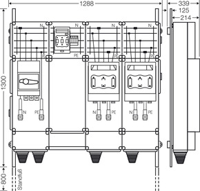 Hensel Ladeverteiler b. z. 2 Ladepunkte Mi EV 200kW 2001