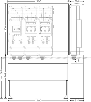 Hensel Ladeverteiler b. z. 2 Ladepunkte Mi EV 200kW 2010
