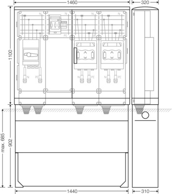 Hensel Ladeverteiler b. z. 2 Ladepunkte Mi EV 200kW 2011