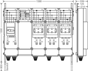 Hensel Ladeverteiler b. z. 3 Ladepunkte Mi EV 200kW 3001