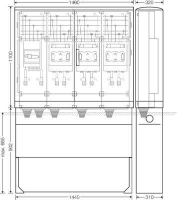 Hensel Ladeverteiler b. z. 3 Ladepunkte Mi EV 200kW 3010