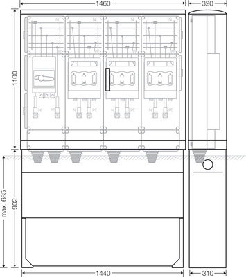 Hensel Ladeverteiler b. z. 3 Ladepunkte Mi EV 200kW 3010