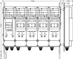 Hensel Ladeverteiler b. z. 4 Ladepunkte Mi EV 200kW 4000