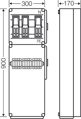 Hensel Ladeverteiler b. z. 3 Ladepunkte Mi EV 43kW 0000