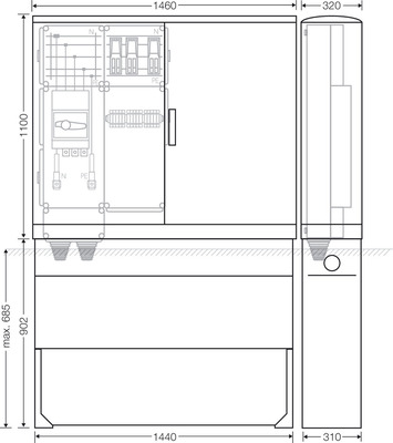 Hensel Ladeverteiler b. z. 3 Ladepunkte Mi EV 43kW 3010