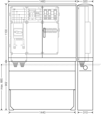 Hensel Ladeverteiler b. z. 3 Ladepunkte Mi EV 43kW 3011