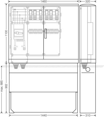 Hensel Ladeverteiler b. z. 6 Ladepunkte Mi EV 43kW 6010
