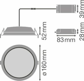 Ledvance LED Downlight IP44 4000K DLALU DN15014W4000K