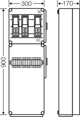 Hensel Ladeverteiler b. z. 3 Doppelladepu Mi EV 44kW 0000