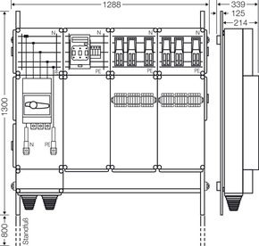 Hensel Ladeverteiler b. z. 6 Doppelladepu Mi EV 44kW 6001