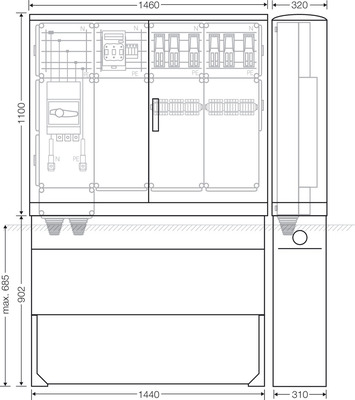 Hensel Ladeverteiler b. z. 6 Doppelladepu Mi EV 44kW 6011