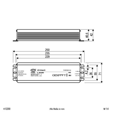 EVN Lichttechnik LED-Netzgerät 12VDC 0-200W IP67 K 12200