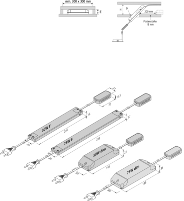 Hera LED-Trafo flach 24V/30W 12fach Vert. 20604002605