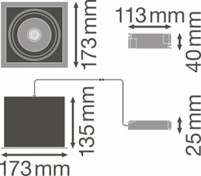 Ledvance LED-Einbaustrahler 1-fach . 3000K SPOT MULTI30W3KFLWT