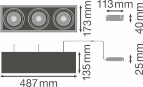 Ledvance LED-Einbaustrahler 3-fach . 4000K SPOT MULI3x30W4KFLWT