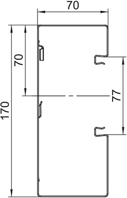 OBO Bettermann Vertr Geräteeinbaukanal o. OT 70x170x2000, St GS-A70170RW