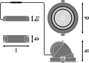 Ledvance LED-Einbaustrahler 3000K SPOT VARIODN17035W3K