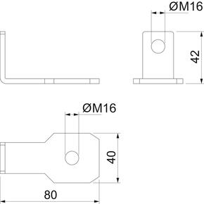 OBO Bettermann Vertr Anschlussbügel gewinkelte Ausführ. AB EX ISG SW M16