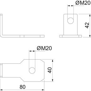 OBO Bettermann Vertr Anschlussbügel gewinkelte Ausführ. AB EX ISG SW M20