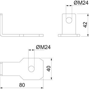 OBO Bettermann Vertr Anschlussbügel gewinkelte Ausführ. AB EX ISG SW M24