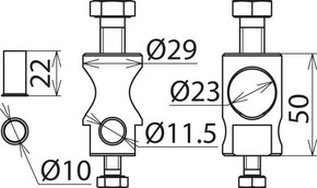 DEHN Befestigungsbolzen ALU m. je 1x Bohrung BB1XB11GSM8 #105229