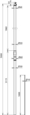 DEHN Stützrohr D 50mm L 5000mm SRD505000FSP#105322