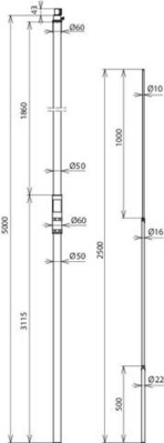 DEHN Stützrohr D 50mm L 5000mm SRD505000FS #105575